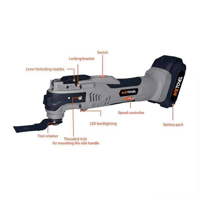 20V Cordless Electric Power Oscillating Cutter Multi Function Tool Saw