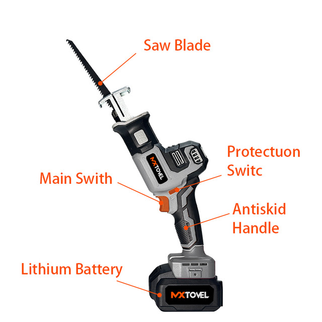 20V Reciprocating Saw 0-3000rpm Brushless Reciprocating Saw for Wood Cutting