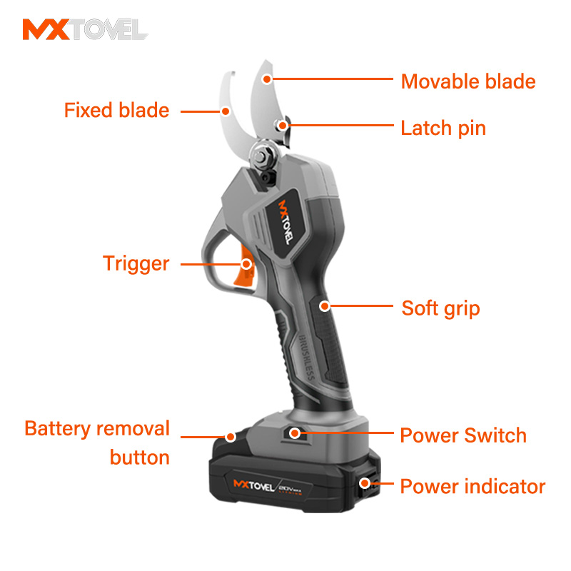 20V Battery Pruning Scissors Garden Tool Cordless Brushless Electric Pruner Shear