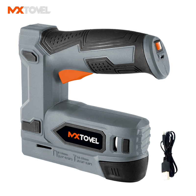 4V Li-ion Battery Cordless Tacker Staple Gun Nail Gun with USB Charger