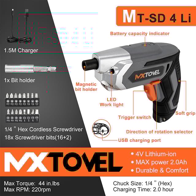 Electric Screwdriver Drill Set 3.6V LED Cordless Screw Driver